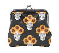 Multi 10 Seamless Golden Pines Hand Drawn Gold Pine Dots on Dark Women Leather Coin Purse Hasp Card Key Change Wallet Small Buckle Handbag Case Kiss Lock Clutch Pouch Pocket for Girls Ladies
