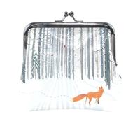 Multi 10 Women Leather Coin Purse, Hasp Card Key Change Wallet Kiss LockClutch Pouch Pocket Ladies Small Buckle Handbag Case Print Christmass Tree Seashells On Chevron Sand