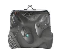 Multi 12 Animal Texture Print Cow Skin Black White Pattern Black Stains Spots Women Leather Coin Purse Hasp Card Key Change Wallet Small Buckle Handbag Case Kiss Lock Clutch Pouch Pocket for Girls Lad