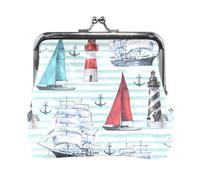 Multi 12 Women Leather Coin Purse, Hasp Card Key Change Wallet Kiss LockClutch Pouch Pocket Ladies Small Buckle Handbag Case Different Actions Pigs Piglets Piggies On White