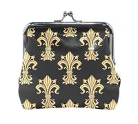 Multi 12 Women Leather Coin Purse, Hasp Card Key Change Wallet Kiss LockClutch Pouch Pocket Ladies Small Buckle Handbag Case Print Hand Drawn Dandelion Flowers Bloom