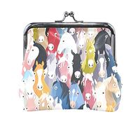 Multi 13 Orange Peaches with Peach Slices Green Leaves Pink Flowers on White Women Leather Coin Purse Hasp Card Key Change Wallet Small Buckle Handbag Case Kiss Lock Clutch Pouch Pocket for Girls Ladi