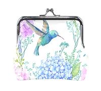 Multi 13 Shiny Sparkles and Sequins in the Form of Stars on a Dark Background Women Leather Coin Purse Hasp Card Key Change Wallet Small Buckle Handbag Case Kiss Lock Clutch Pouch Pocket for Girls Lad
