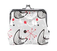 Multi 15 Seamless Golden Pines Hand Drawn Gold Pine Dots on Dark Women Leather Coin Purse Hasp Card Key Change Wallet Small Buckle Handbag Case Kiss Lock Clutch Pouch Pocket for Girls Ladies