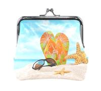 Multi 15 Women Leather Coin Purse, Hasp Card Key Change Wallet Kiss LockClutch Pouch Pocket Ladies Small Buckle Handbag Case Print Embroidery Green Chameleon On Trunk Leaves On Black
