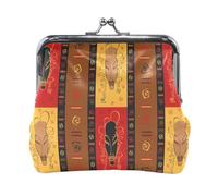 Multi 15 Women Leather Coin Purse, Hasp Card Key Change Wallet Kiss LockClutch Pouch Pocket Ladies Small Buckle Handbag Case Print Christmass Tree Seashells On Chevron Sand