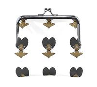 Multi 16 Seamless Golden Pines Hand Drawn Gold Pine Dots on Dark Women Leather Coin Purse Hasp Card Key Change Wallet Small Buckle Handbag Case Kiss Lock Clutch Pouch Pocket for Girls Ladies