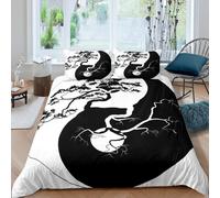 (Multi 16, Single(No Comforter)) Crane Bedding Set Japanese-Style Duvet Cover Red Fish Scale Pattern Plum Blossom Decor Comforter Cover Set Romanic Luxury Theme Quilt Set With Zipper