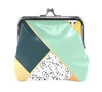 Multi 17 Animal Texture Print Cow Skin Black White Pattern Black Stains Spots Women Leather Coin Purse Hasp Card Key Change Wallet Small Buckle Handbag Case Kiss Lock Clutch Pouch Pocket for Girls Lad