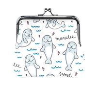 Multi 17 Gold Turquoise Aquamarine Art Ocean Sea River Marbling Marble Women Leather Coin Purse Hasp Card Key Change Wallet Small Buckle Handbag Case Kiss Lock Clutch Pouch Pocket for Girls Ladies
