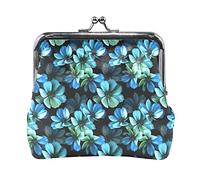 Multi 17 Seamless Golden Pines Hand Drawn Gold Pine Dots on Dark Women Leather Coin Purse Hasp Card Key Change Wallet Small Buckle Handbag Case Kiss Lock Clutch Pouch Pocket for Girls Ladies