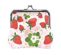 Multi 17 Women Leather Coin Purse, Hasp Card Key Change Wallet Kiss LockClutch Pouch Pocket Ladies Small Buckle Handbag Case Print Exotic Green Leaves and Orange Flowers