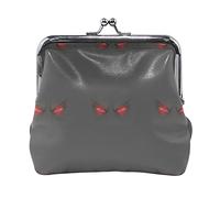 Multi 18 Seamless Golden Pines Hand Drawn Gold Pine Dots on Dark Women Leather Coin Purse Hasp Card Key Change Wallet Small Buckle Handbag Case Kiss Lock Clutch Pouch Pocket for Girls Ladies