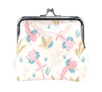Multi 2 Hand Drawn Gold Golden Face of The Sun Stars on Black Dark Women Leather Coin Purse Hasp Card Key Change Wallet Small Buckle Handbag Case Kiss Lock Clutch Pouch Pocket for Girls Ladies