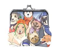 Multi 20 Claude Monet The PARC Monceau Leather Coin Purse Kiss Lock Clutch Pouch Pocket Hasp Card Key Change Wallet Buckle Small Handbag Case for Women Girls Ladies