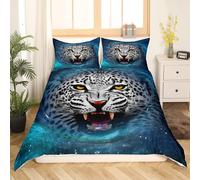 (Multi 22, Single(No Comforter)) Wolf Bedding Set Safari Animals Comforter Cover Misty Mountain Duvet Cover Set For Kids Boys Girls Exotic Wildlife Trippy Woods Nature Quilt Cover Wit