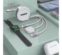 Multi 3-in-1 Retractable Universal Phones Charging Cable+Apple Watch Charger Cord,USB A to Lightning+Type C+iWatch Charger for iWatch Series8 7 6 5 4 3 2 SE/iPhone 14 13 12 Pro/Samsung/iPad and More