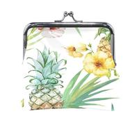 Multi 3 Women Leather Coin Purse, Hasp Card Key Change Wallet Kiss LockClutch Pouch Pocket Ladies Small Buckle Handbag Case Print Yellow Lemon Slices If Life Gives You Lemons Make