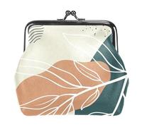 Multi-5 Abstract Leaves Art Womens Buckle Coin Purses Pouch Kiss-Lock Change Purse Wallets