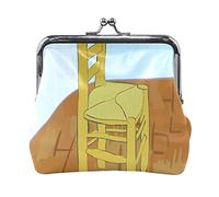 Multi 5 Two Howling Wolves at Full Moon Leather Coin Purse Kiss Lock Clutch Pouch Pocket Hasp Card Key Change Wallet Buckle Small Handbag Case for Women Girls Ladies