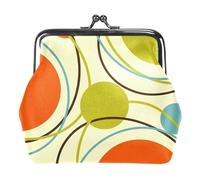 Multi-6 Modern Orange Blue and Green Womens Kiss Lock Wallet Small Zipper Coin Pocket for Womens Vintage Purse Card Holder