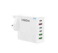 Multi 6-Port USB C Charger Plug Adaptor UK, Triple Port PD Power Adapter + QC Wall Charger, USB Type C Charging Plug Hub for All Smartphone (White)