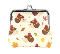 Multi 7 Orange Peaches with Peach Slices Green Leaves Pink Flowers on White Women Leather Coin Purse Hasp Card Key Change Wallet Small Buckle Handbag Case Kiss Lock Clutch Pouch Pocket for Girls Ladie