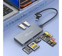 Multi 8 in 1 USB C/USB A for CFexpress Type B Card Reader,10Gbps CFexpress Adapter for Type B/CF/XD/MS/TF/SD Card with Windows/Mac/Linux/Android, for iPhone 16/15, iPad Pro/Samsung/Laptops/Tablets
