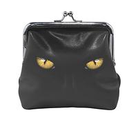 Multi 8 Seamless Golden Pines Hand Drawn Gold Pine Dots on Dark Women Leather Coin Purse Hasp Card Key Change Wallet Small Buckle Handbag Case Kiss Lock Clutch Pouch Pocket for Girls Ladies