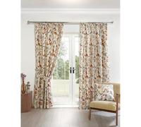 (Multi, 90x90") Sundour Grove Floral Pencil Pleat Taped Curtains Drapes Curtain Pair