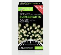 Multi Action Supabrights Christmas Timer Fairy Lights - 720 Leds - Warm White