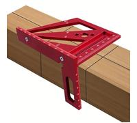 Multi-Angle 3D Measuring Ruler, Metric/Imperial Layout Measurement Square 22.5°/30°/45°/60°/67.5°/90° Square Ruler Protractor for DIY, Engineers, Woodworking (Metric Red)