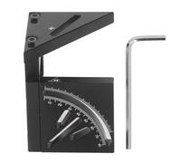 Multi Angle 3D Protractor, 45 Degree Marking Ruler, Essential Woodworking Line Marker Square Tool with T Marks and Dovetail Templates, Aluminum Alloy Construction for Circle Centre (Black)