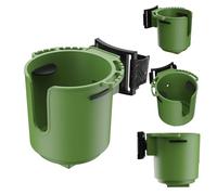 Multi-Angle Adjustable Cup Holder, Universal Cup Holder for Wheelchairs, Walkers, Strollers, Golf Carts & Camping - Clamp Fits 0.85-1.75 Inches (Green, Medium)