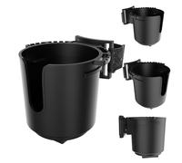 Multi-Angle Adjustable Cup Holder, Universal Cup Holder for Wheelchairs, Walkers, Strollers, Golf Carts & Camping - Clamp Fits 0.85-1.75 Inches (Black, Medium)