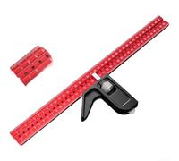 Multi Angle Marking Ruler 400mm Aluminium Alloy Tool for Carpenter Square Drilling Positioning and Layout Work Red