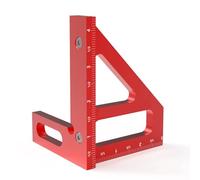 Multi Angle Measuring Triangle Ruler 45 90 Degree Angle Gauge, Aluminium Alloy Miter Scriber with Inch Scale, for Woodworking, Carpentry, DIY and Engineering Projects (Red)