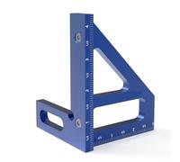Multi Angle Measuring Triangle Ruler 45 90 Degree Angle Gauge, Aluminium Alloy Miter Scriber with Inch Scale, for Woodworking, Carpentry, DIY and Engineering Projects (Blue)