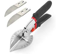 Multi Angle Miter Shear Cutter Hand Tools,45-135 Degree Adjustable Angle Scissors Trim Shears Tools for Vinyl Wood Molding Trim, 2 Extra Spare Blades Included