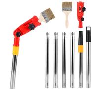Multi-Angle Paint Brush Extender Extension Pole, 1.7m Telescopic Extension Pole Set with Swivel Bracket, Paint Brush Handle fits Most Rollers Brush Scrapers for High Ceiling& Hard-to-Reach Areas