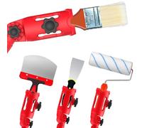 Multi-Angle Paint Brush Extender for High Ceiling Walls Corners,Extension Pole Attachment Holder for Paint Brush,Roller, Scraper(Red)
