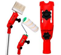 Multi Angle Paint Brush Extender Holder, Adjustable Paint Roller Adapter, 180° Smooth Rotating Universal Tool, for High Walls, Ceilings, Hard to Reach Corners, Fits Scrapers Paint Pads