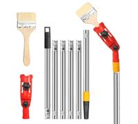 Multi-Angle Paint Brush Extender Set: 1.7m Stainless Extendable Paint Roller Holder with Extension Pole Attachments Versatile Paint Brush Tool for Rollers Scrapers and Ceiling Corner Painting