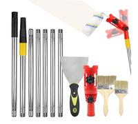 Multi Angle Paint Brush Extender Set, 180° Rotation Paint Roller Extension Pole, Paint Scraper Rollers Tool, Adjustable Rod Length, fits Most Rollers, Paint Brush, Scrapers-1.7m MAX