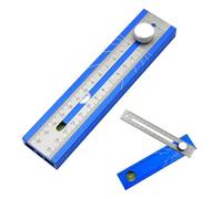 Multi-Angle Woodworking Marking Ruler 6-in-1 Foldable Alloy Depth Gauge With Bubble Layout 15°-90° Level Square Tool Adjustable