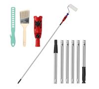 Multi-Angled Paint Roller Extension Set, 1.8m Paint Brush Extension Pole Extendable Paint Brush Holder Extension Pole Attachments Universal Paint Brush Extender Tool Fits Most Rollers Scrapers