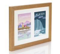 Multi Aperture Photo Picture Frames Holds 2, 3 or 4 Photos Various Sizes and Colours-Fits 2 7x5 inch Photos-Light Oak