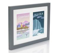 Multi Aperture Photo Picture Frames Holds 2, 3 or 4 Photos Various Sizes and Colours-Fits 2 7x5 inch Photos-Dark Grey