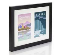 Multi Aperture Photo Picture Frames Holds 2, 3 or 4 Photos Various Sizes and Colours-Fits 2 7x5 inch Photos-Black