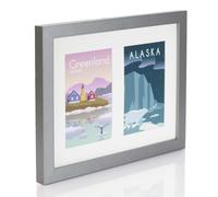 Multi Aperture Photo Picture Frames Holds 2, 3 or 4 Photos Various Sizes and Colours-Fits 2 7x5 inch Photos-Gunmetal